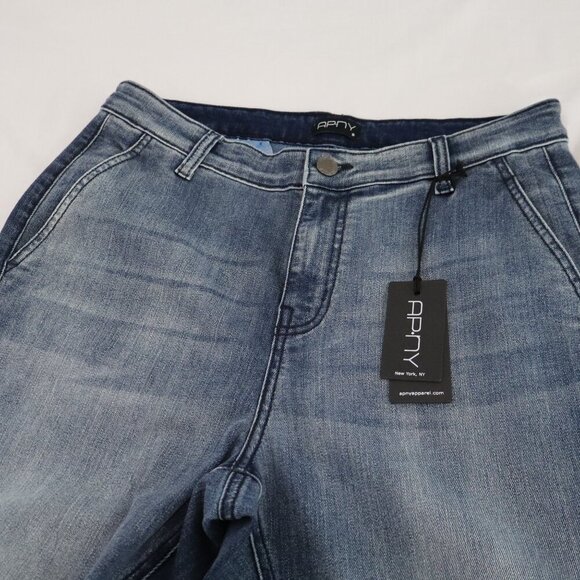 New APNY Womens Denim Raw Hem Trouser Jeans Size 8 Ankle length High Rise NWT - Picture 4 of 11